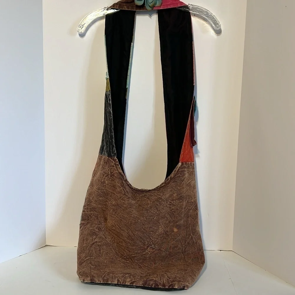 India Boutique Womens Boho Cotton Hobo Hippie Crossbody Purse - Picture 6 of 15